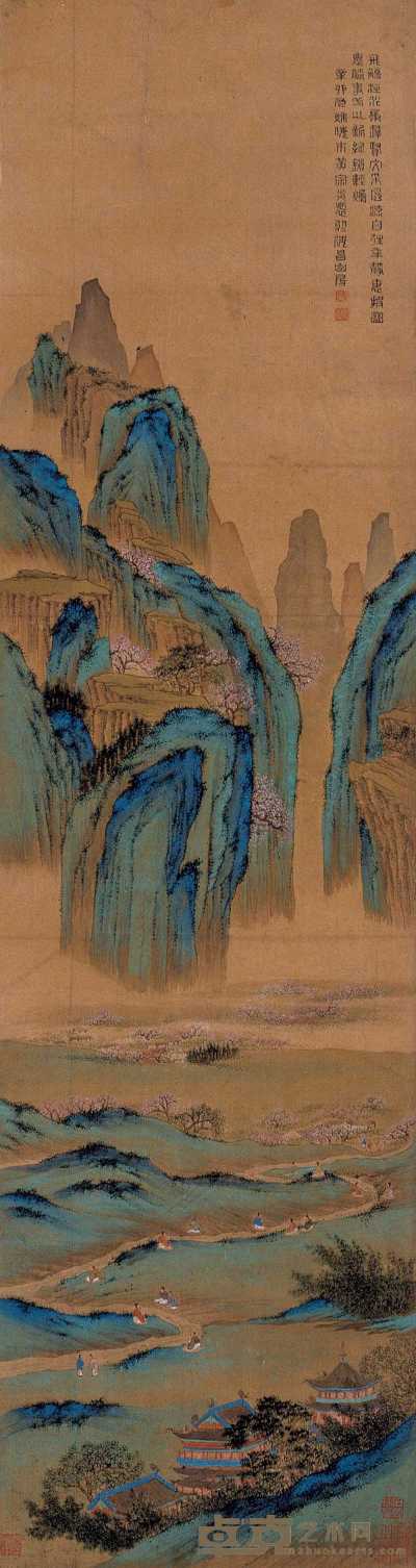 黄宗炎 1651年作 山水 立轴 127×33.5cm